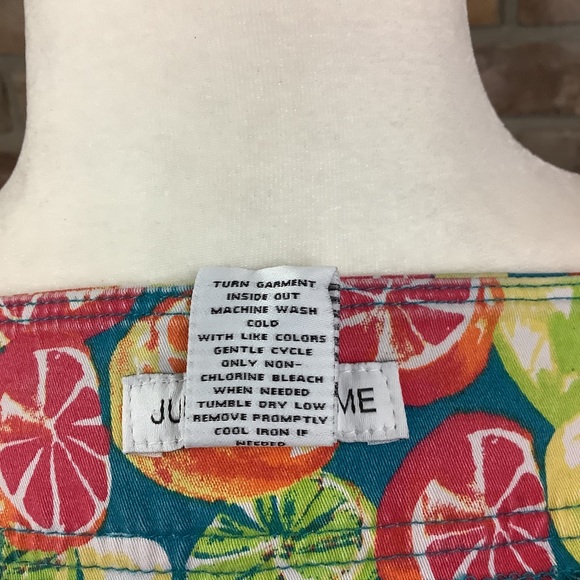 JUNIPER+LIME Citrus Print Denim Shorts 121 - Picture 4 of 9